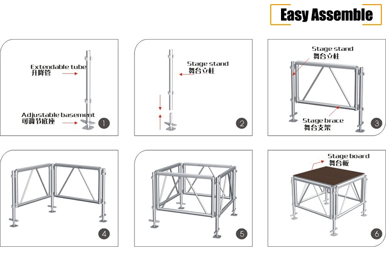 Outdoor Event Aluminum Stage Truss Design Portable Stage Sale